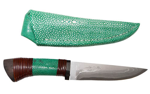 Нож турист., Сирогами (белая бумага), 133/245мм, дам. в обладке