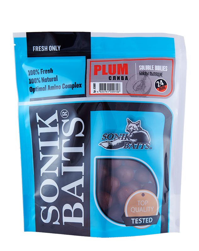 Бойлы пылящие Sonik Baits 24 мм Plum (Слива), 750г
