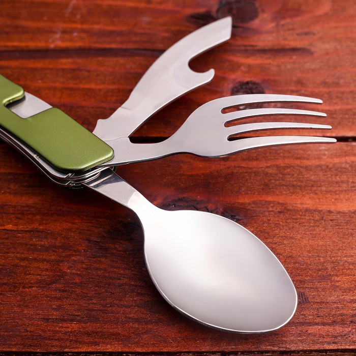 Набор туриста 3 в 1 рукоять зеленая фигурная